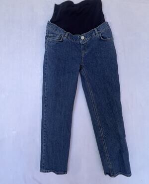 ASOS Maternity Jeans Womens US 2 UK 6 Blue Denim Over Bump Straight Leg